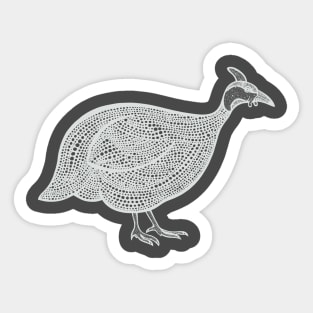 Guinea Fowl Ink Art - on dark colors Sticker